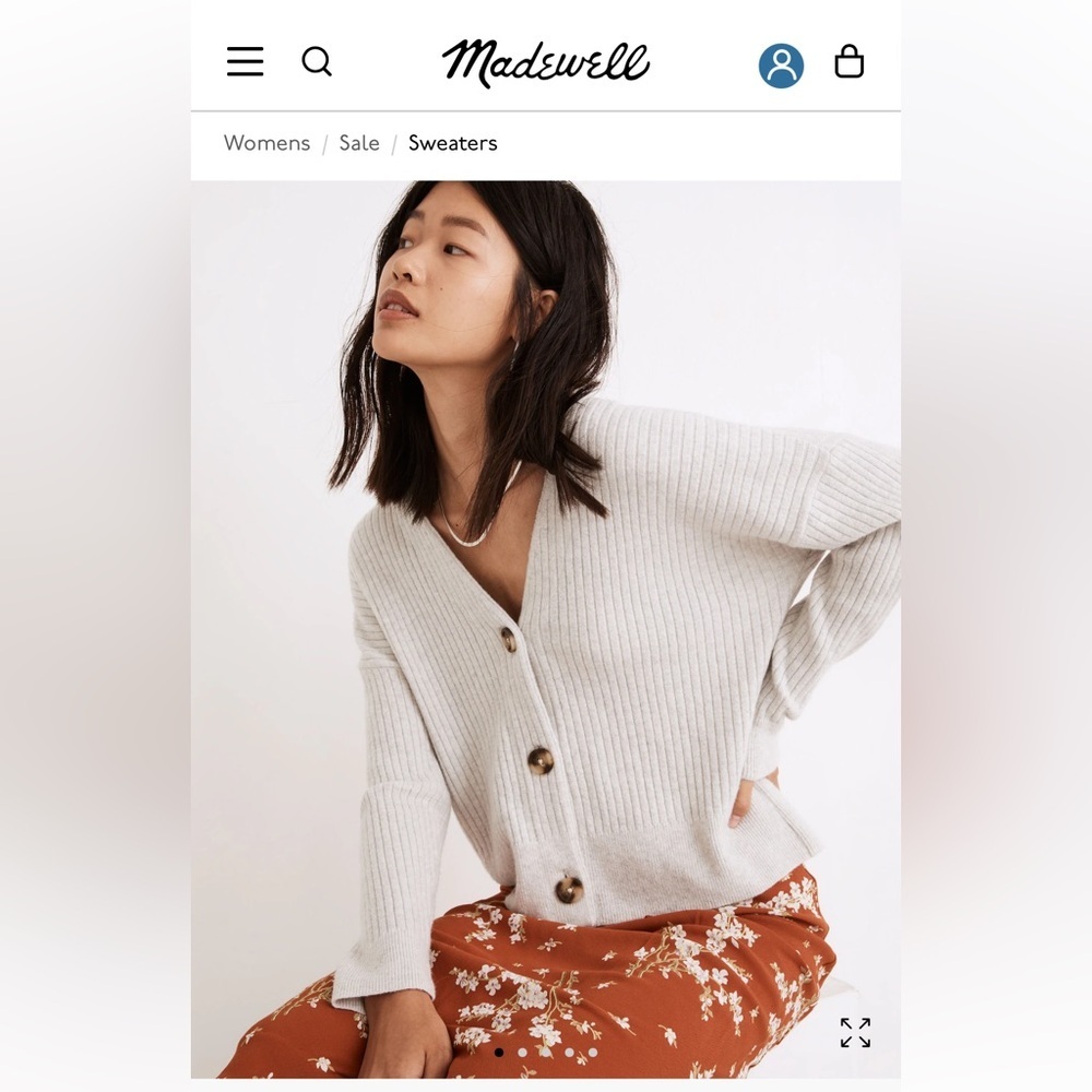 Madewell Cameron Ribbed Cardigan‎ Softest Yarn